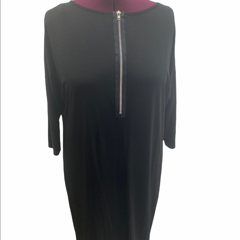 GUC Lane Bryant Black with Front Zipper Long Sleeved Dress in Size 14-16